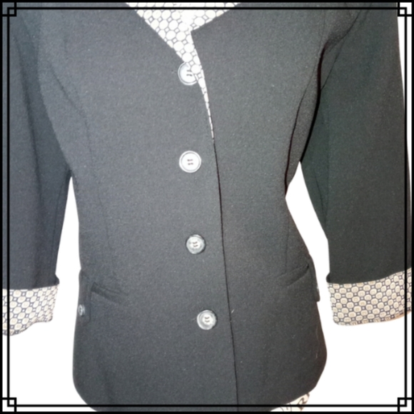 Vintage Studio I Black Retro 80's Statement Blazer Size 10 - Picture 5 of 10